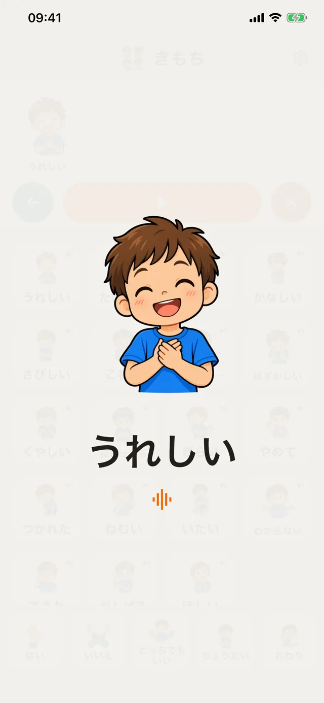 選んだカードの全画面表示